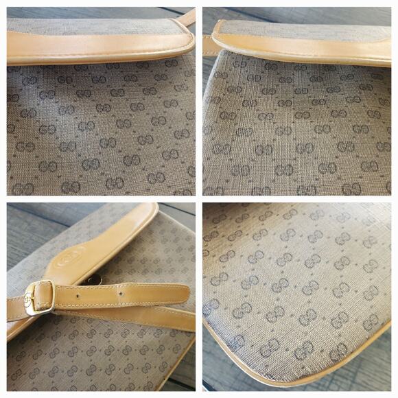 Gucci Vintage Micro GG Monogram Tan Coated Canvas Crossbody Bag - Picture 14 of 16